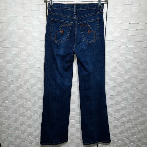 NYDJ Women’s Vintage Wide Leg Mid Rise Blue Denim Jeans Size 4 Hippie Boho - Picture 4 of 15
